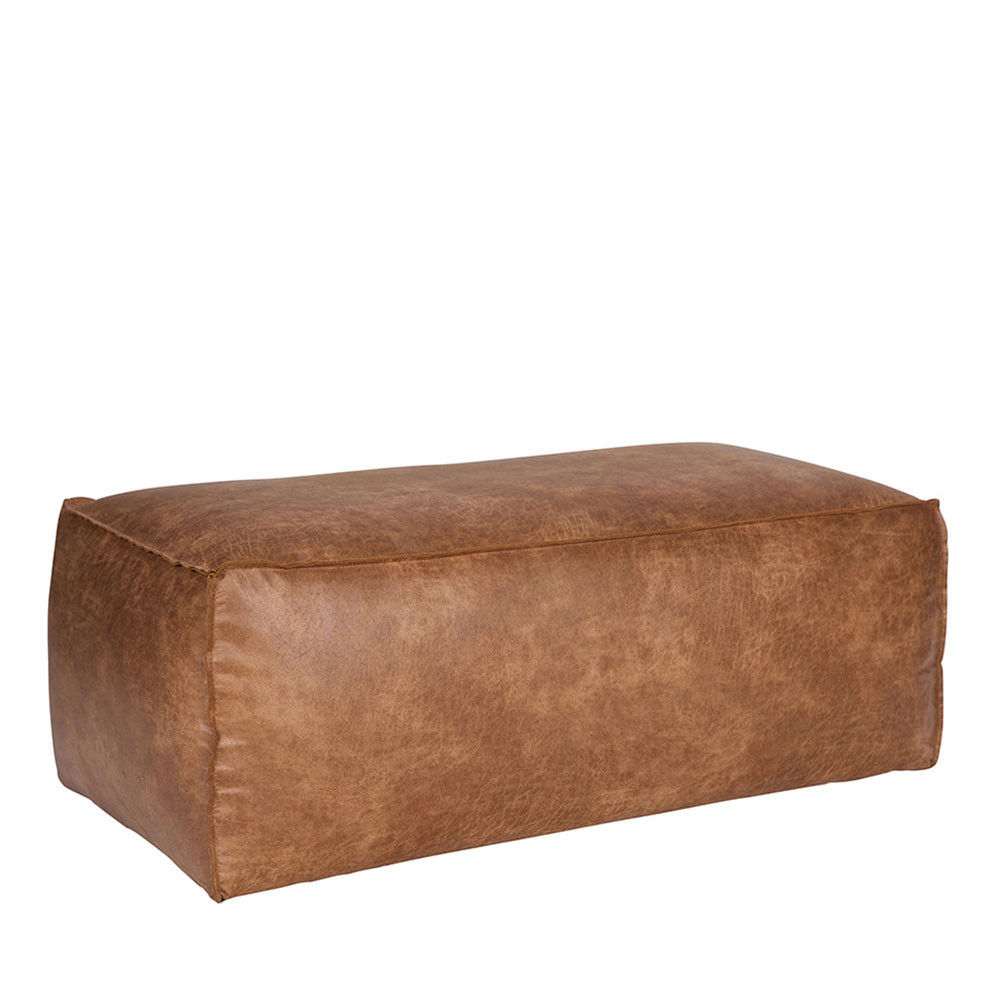 Bronco - Pouf rectangulaire vintage - Couleur - Cognac