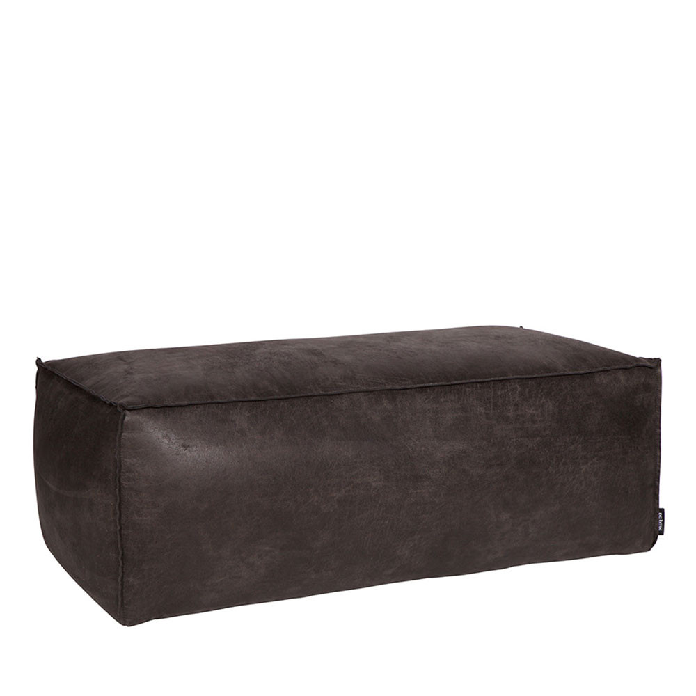bronco - pouf rectangulaire vintage - couleur - noir