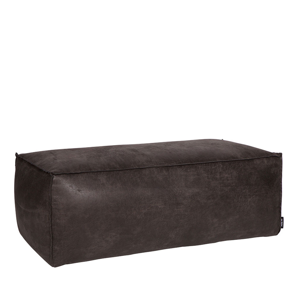 Bronco - Pouf rectangulaire vintage - Couleur - Noir