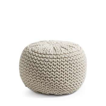 Pouf en coton tricoté Shott