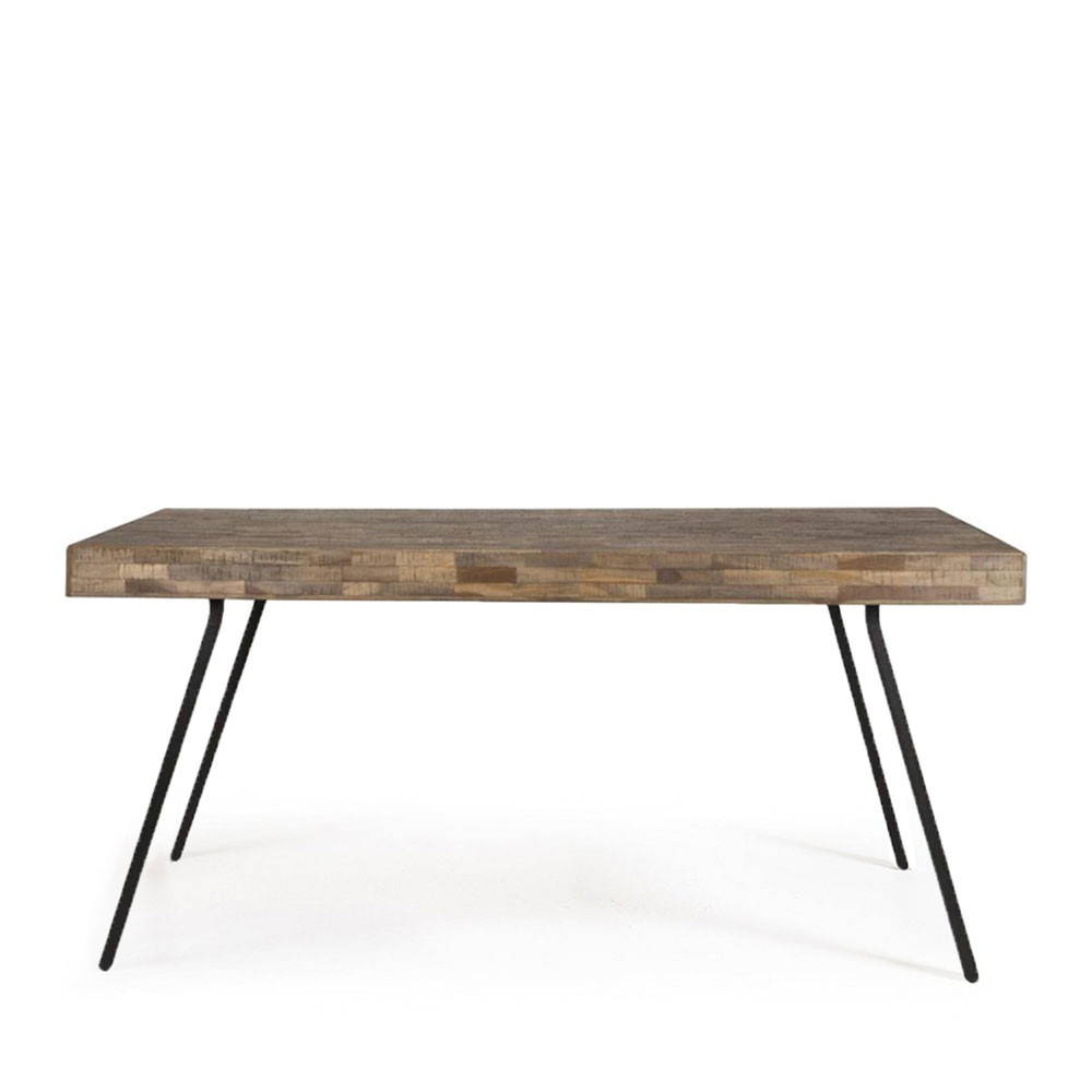 Suri - Table à manger en teck recyclé 160x78cm - Couleur - Bois foncé