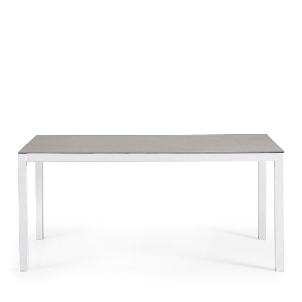 Table de jardin aluminium et verre