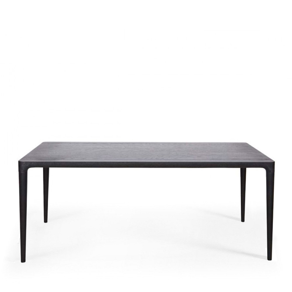Table à manger rectangulaire en frêne teinté noir Troy par Table à manger rectangulaire en frêne teinté noir Troy par