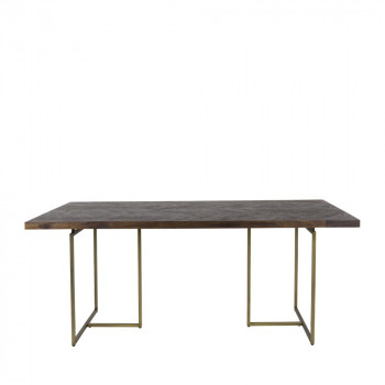 Table à manger chevrons bois et laiton Class