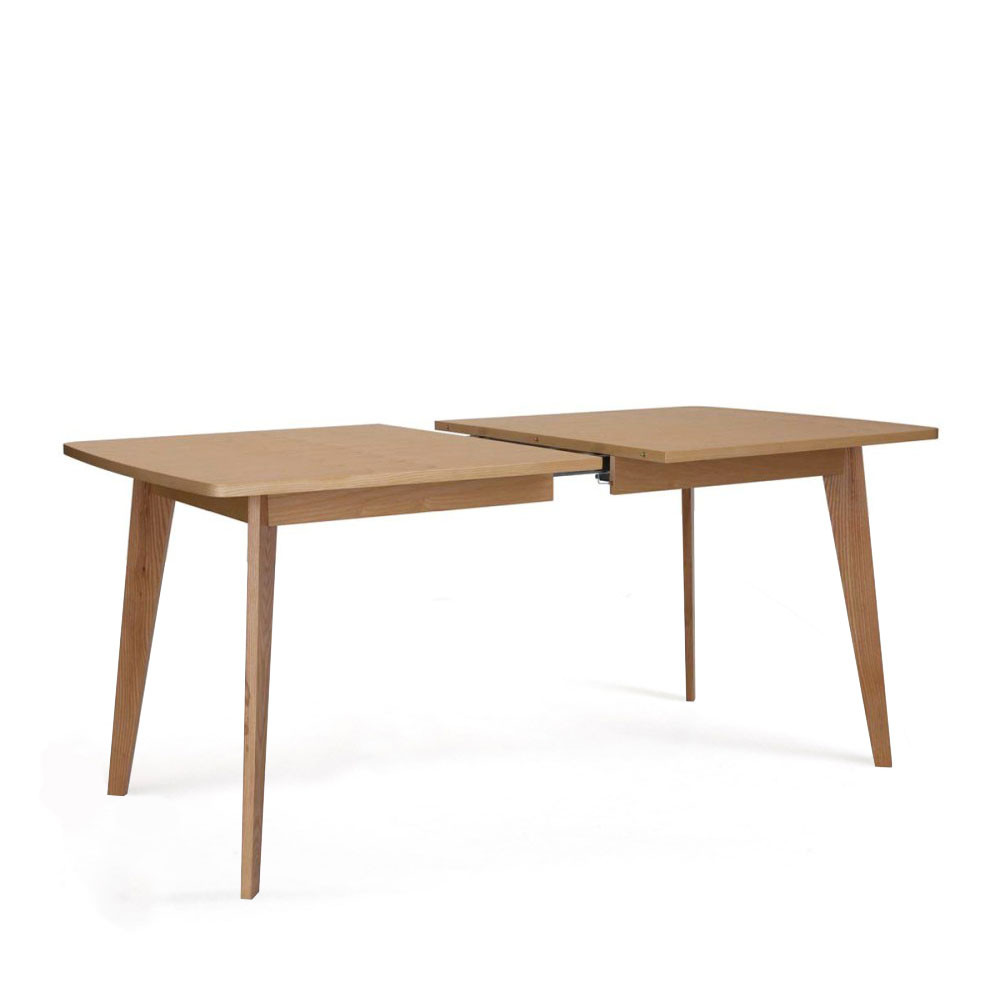 Table à manger extensible bois effet vieilli et noir 160 à 200 cm