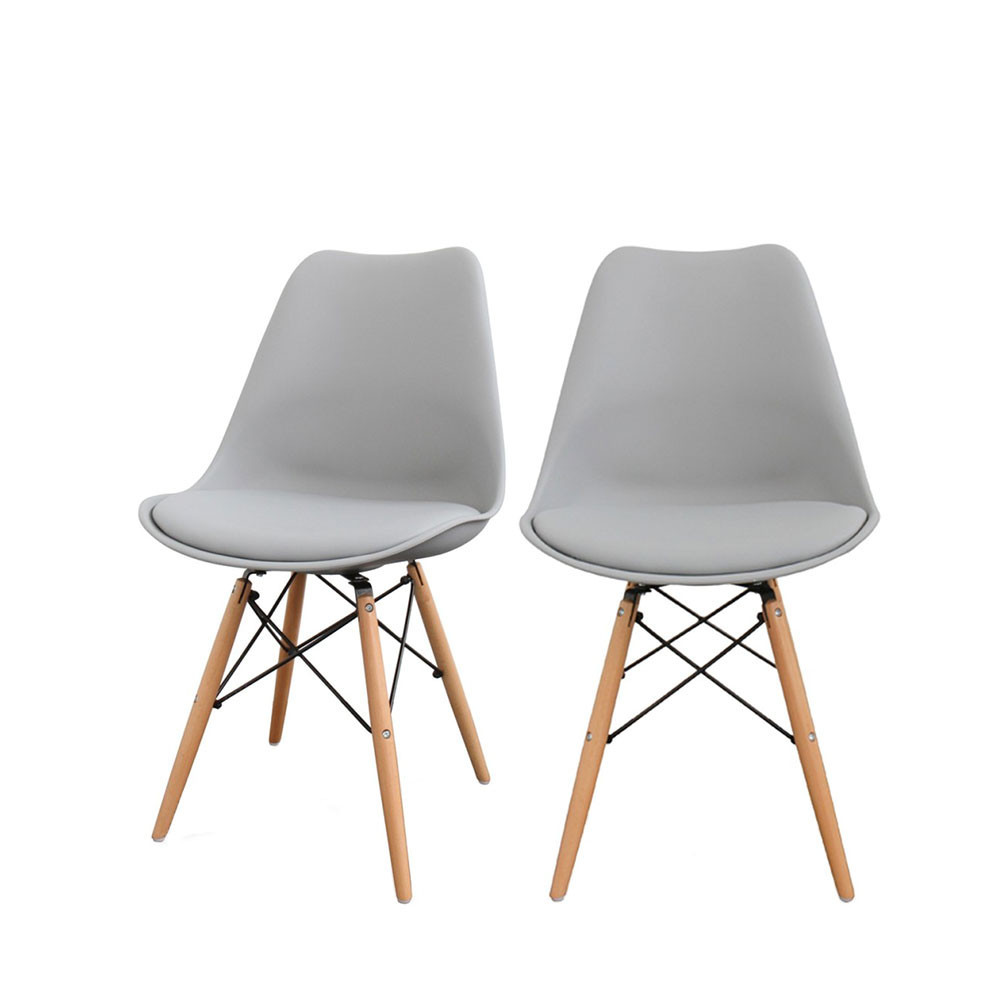 lot 2 chaises design bois metal nielsen