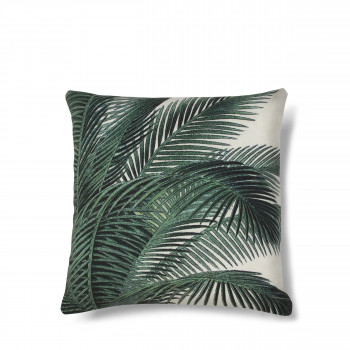 Coussin imprimé palmier Baki