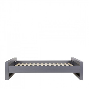Lit 1 place en bois gris fsc 90x200 Denis