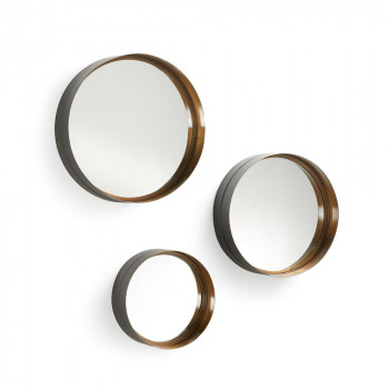 Set 3 miroirs métal doré Wilton