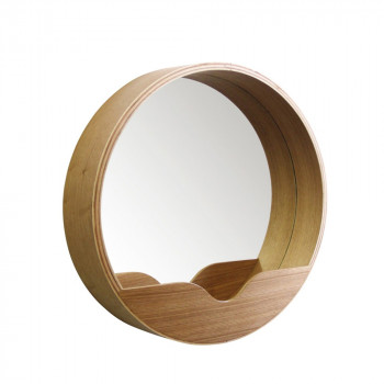 Miroir en bois Round Wall Zuiver par Drawer