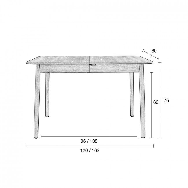 Table à manger extensible bois Glimps Zuiver