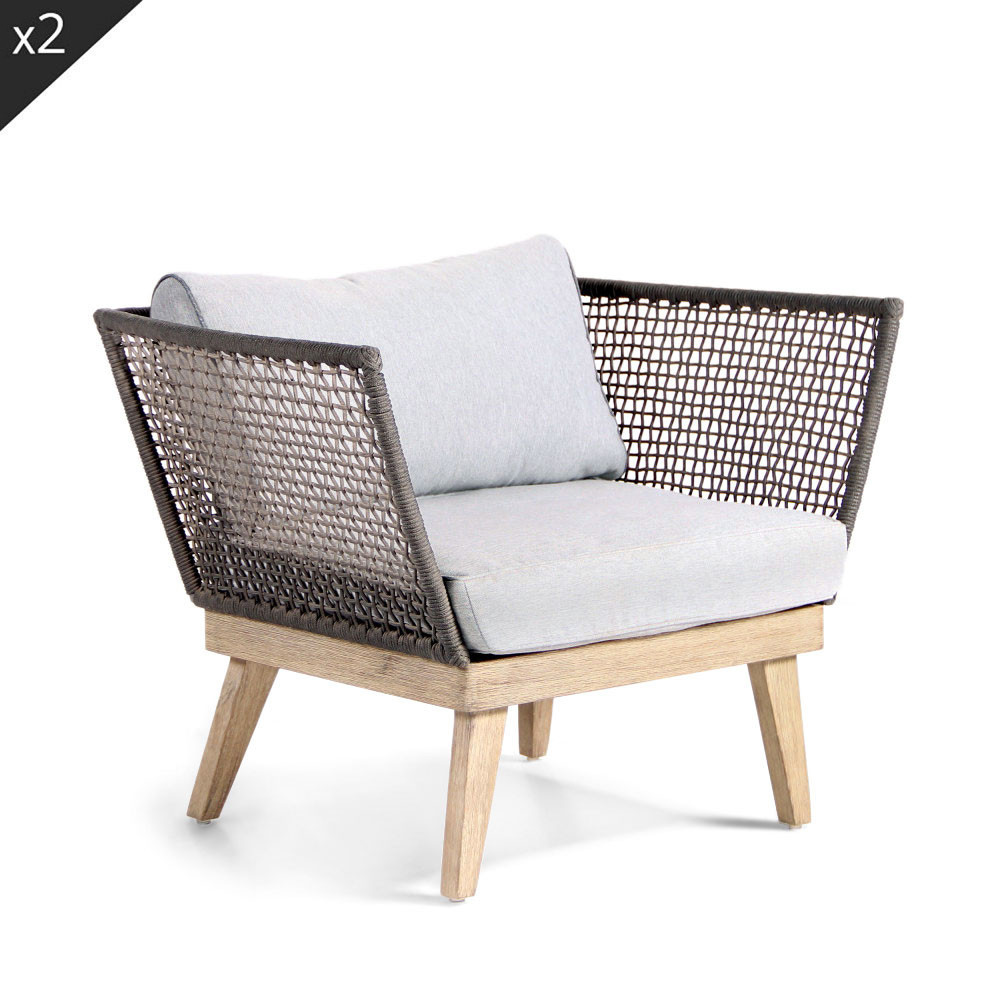 fauteuil jardin bois corde mekong