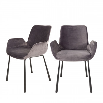 Lot de 2 fauteuils lounge velour Brit Zuiver