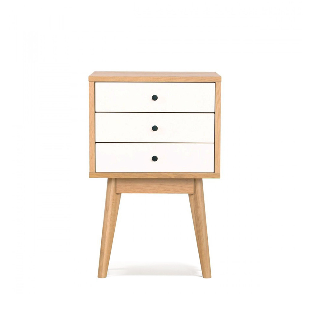 Table de chevet scandinave Skoll 3 tiroirs by Drawer Table de chevet scandinave Skoll 3 tiroirs by Drawer