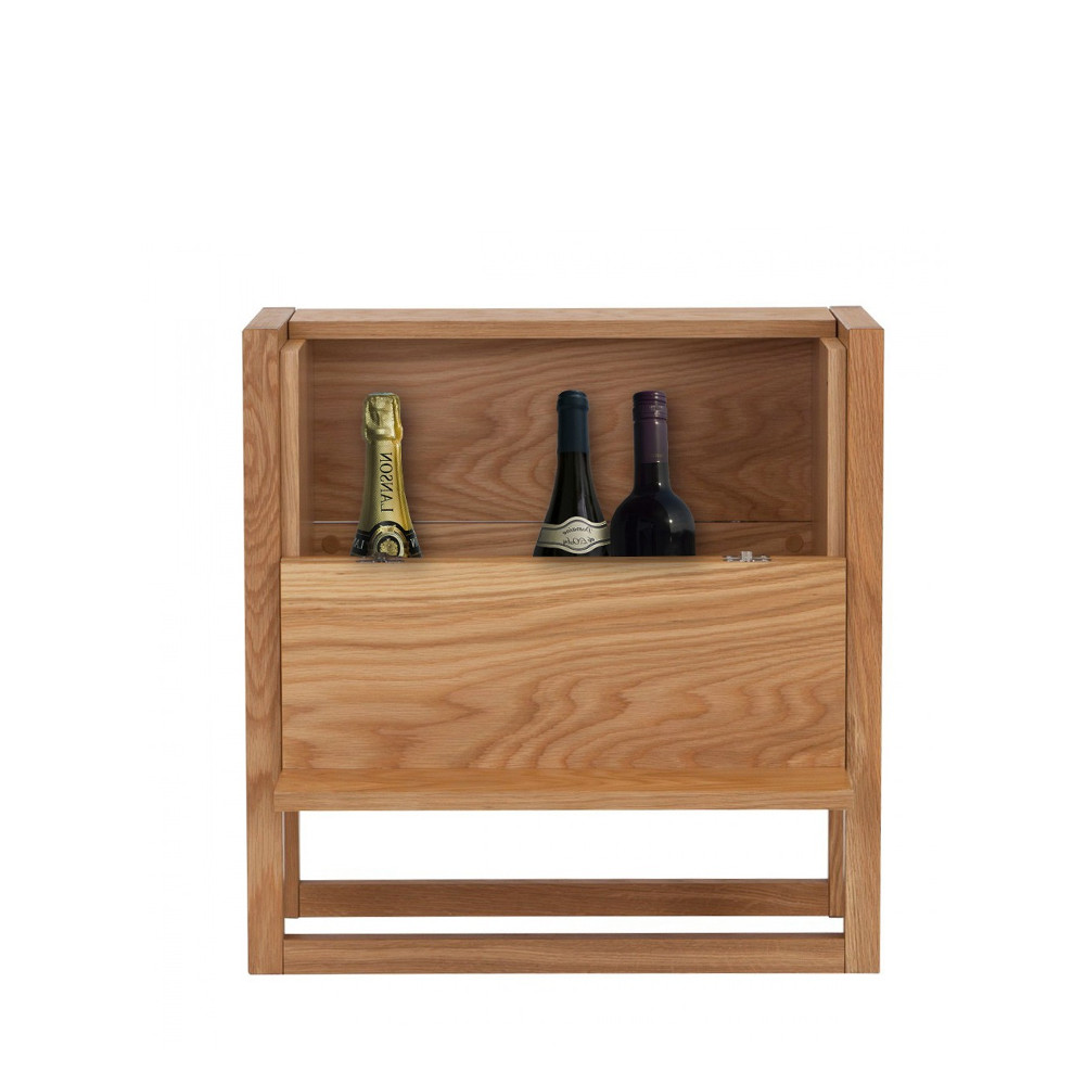 NewEst - Mini-bar design bois massif - Couleur - Bois clair