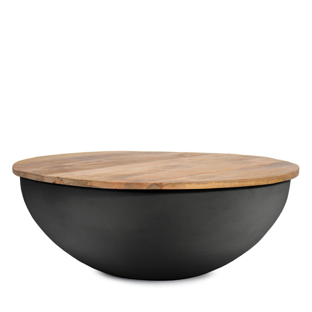 table basse ronde bois metal tagari