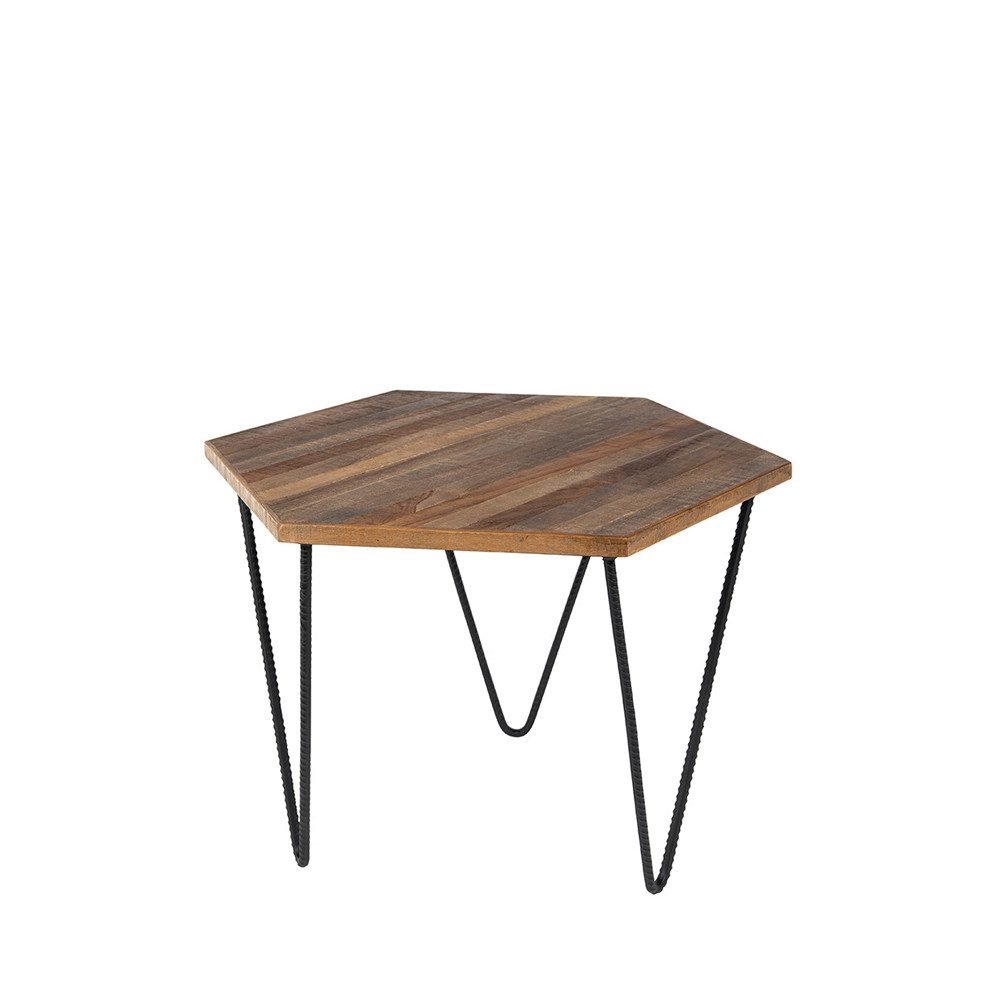 cor - table d'appoint en teck recyclé - couleur - marron