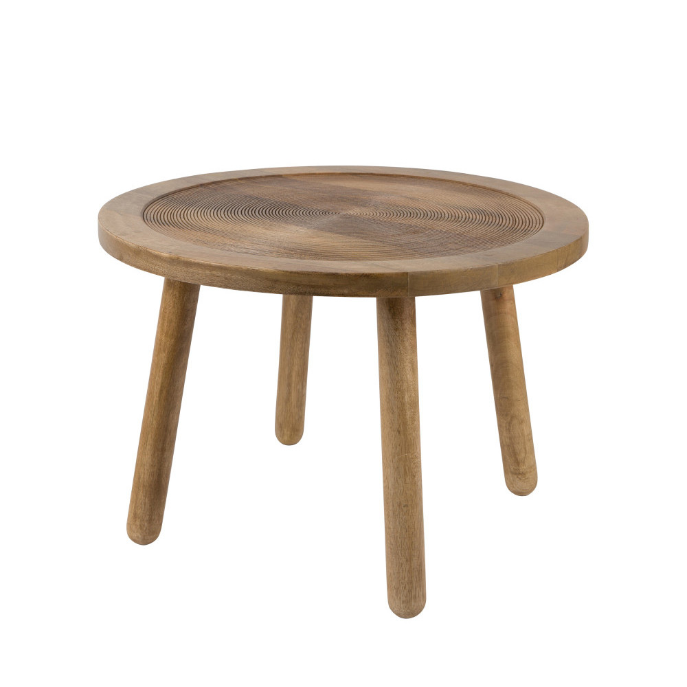 Dendron - Table d'appoint ronde bois ø60cm - Couleur - Bois clair