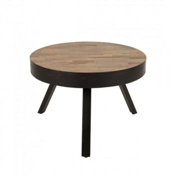 Table basse ronde Ø58 cm en teck recyclé Suri Medium