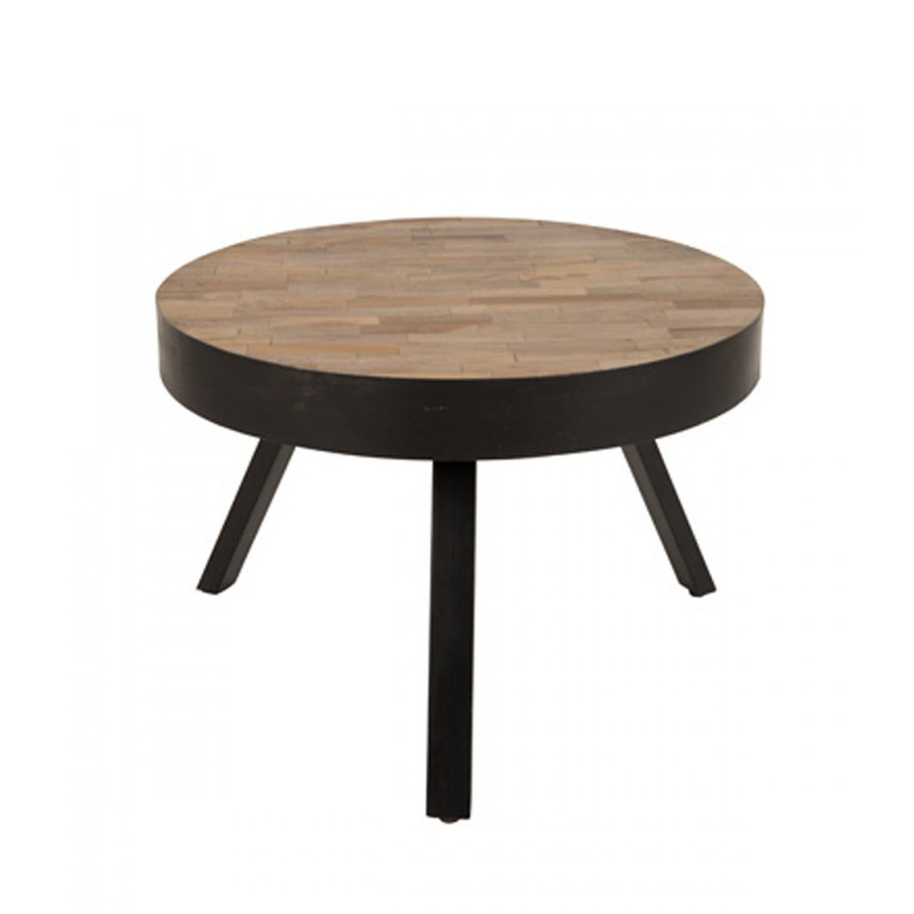 Suri - Table basse ronde ø58 cm en teck recyclé Medium - Couleur - Bois