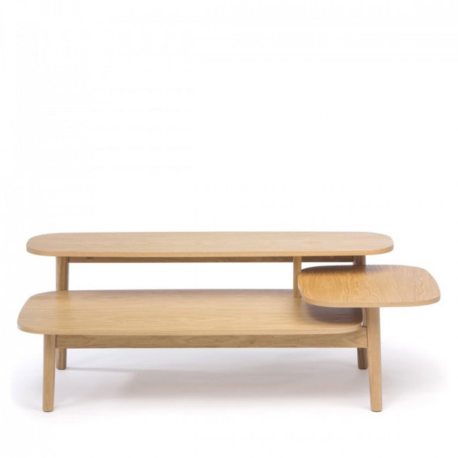 Table basse en bois 3 plateaux Eichberg