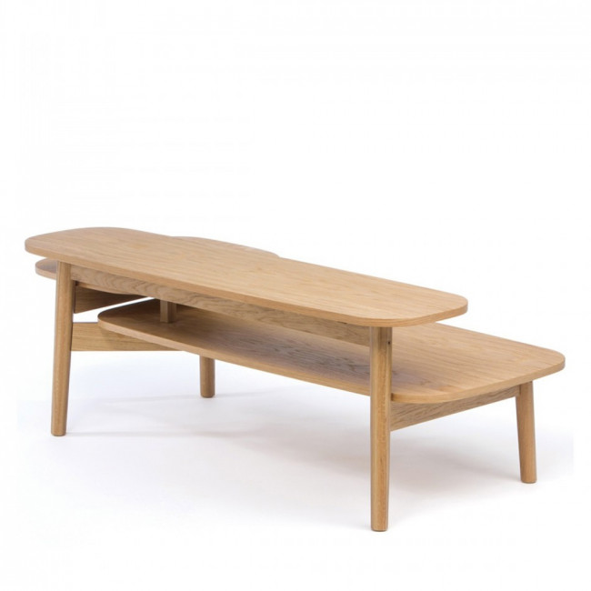 Table basse en bois 3 plateaux Eichberg