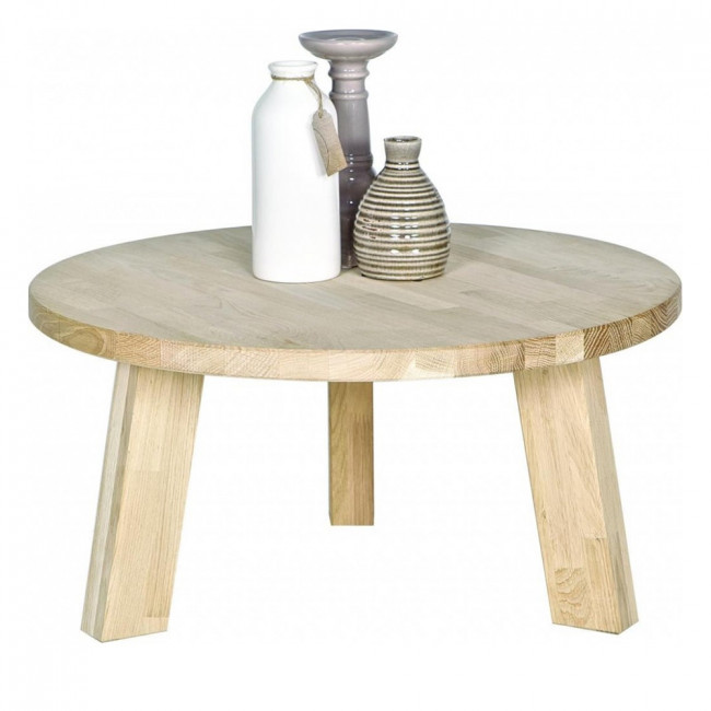 Table basse ronde en chêne Theofilus