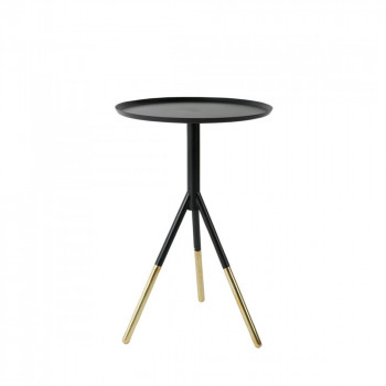 Table d appoint noir et laiton Elia