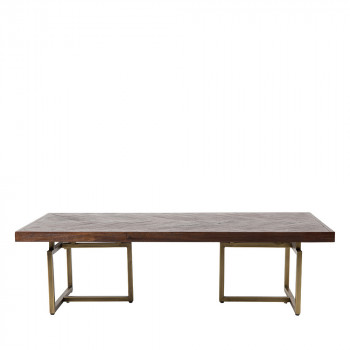 Table basse design bois d'acacia et laiton Class