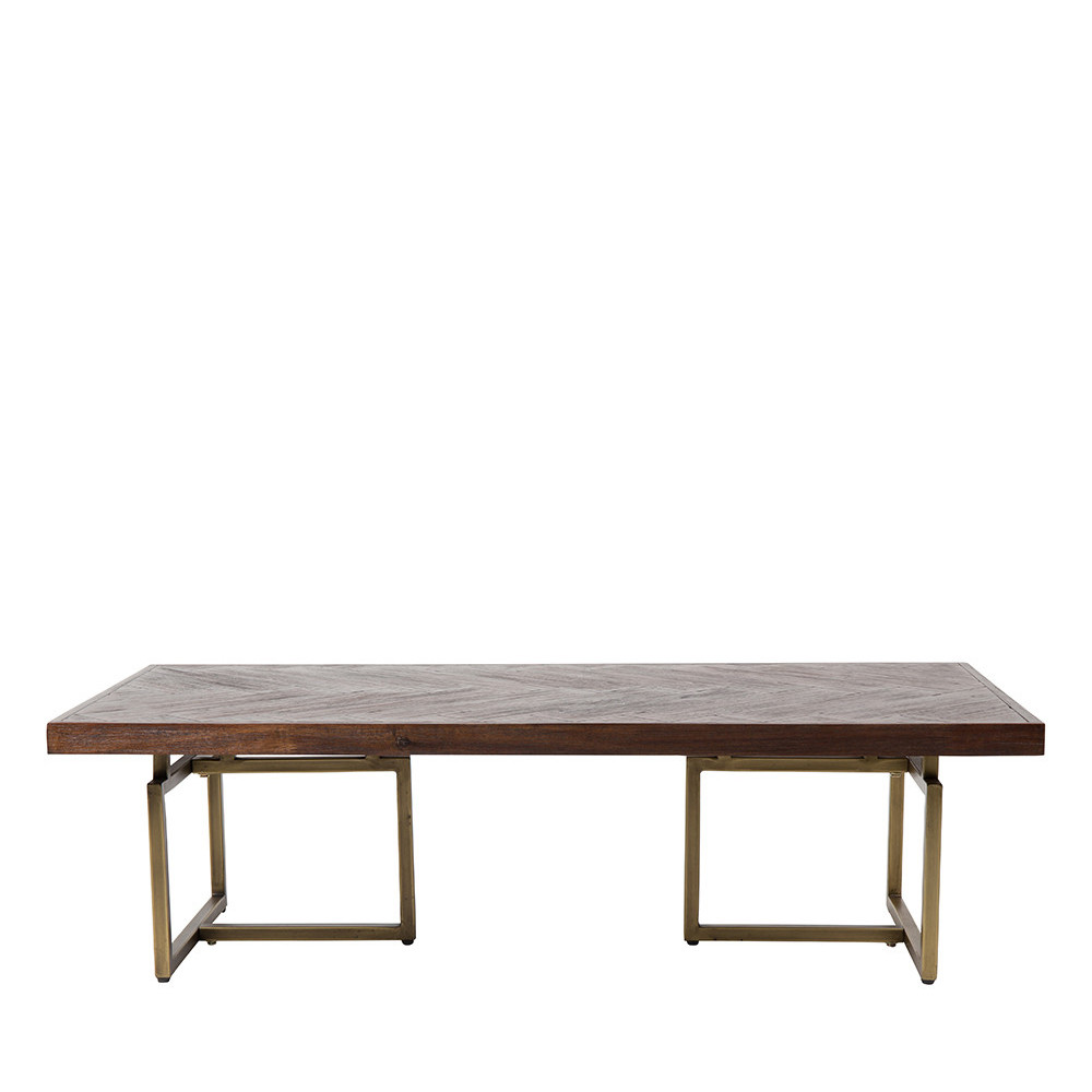 Class - Table basse design bois et laiton - Couleur - Bois foncé