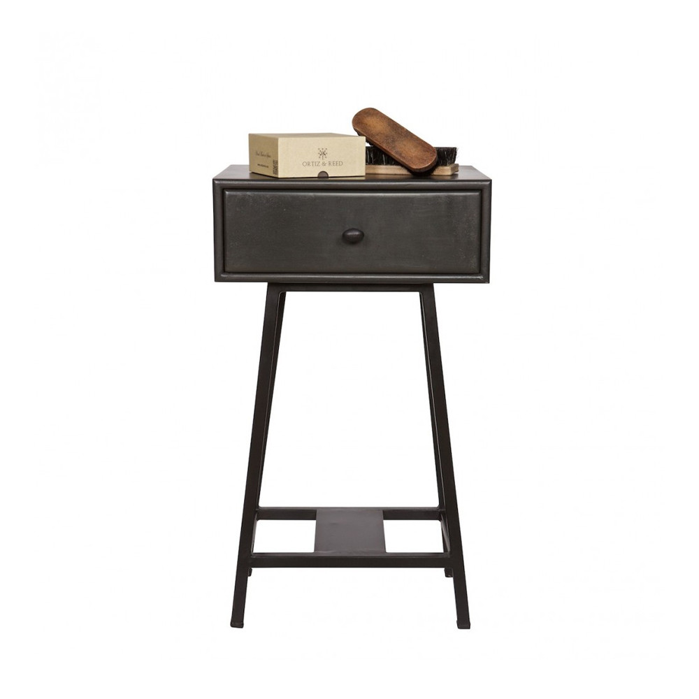 frem - table d'appoint bois métal vintage - couleur - noir