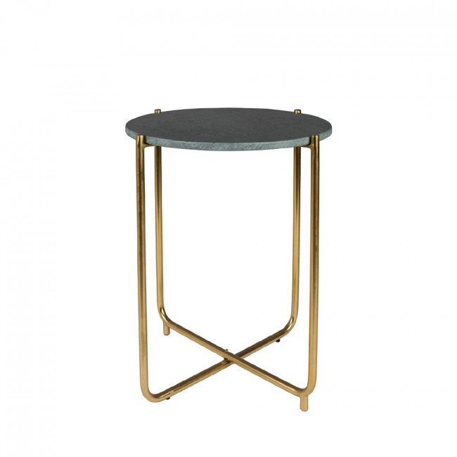 Table d'appoint marbre et laiton Timpa Vert