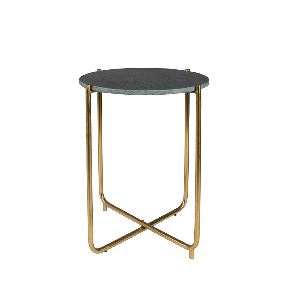 Timpa - Table d'appoint marbre et laiton - Couleur - Vert