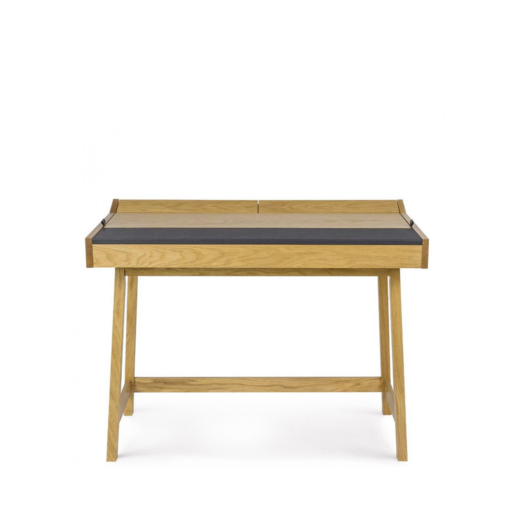 Bureau Pratique Bois Et Cuir Brompton Drawer Fr