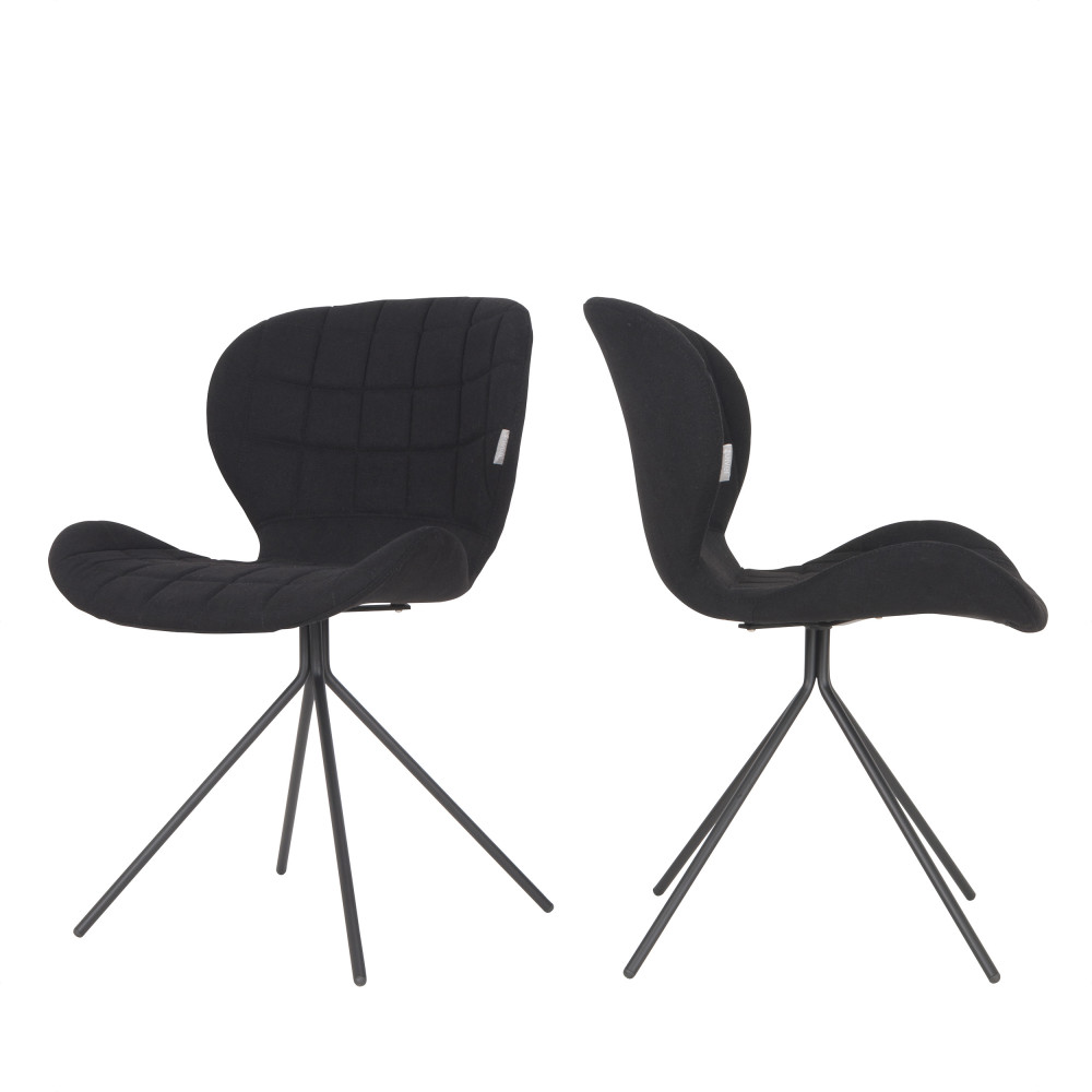OMG - Lot de 2 chaises design - Couleur - Noir