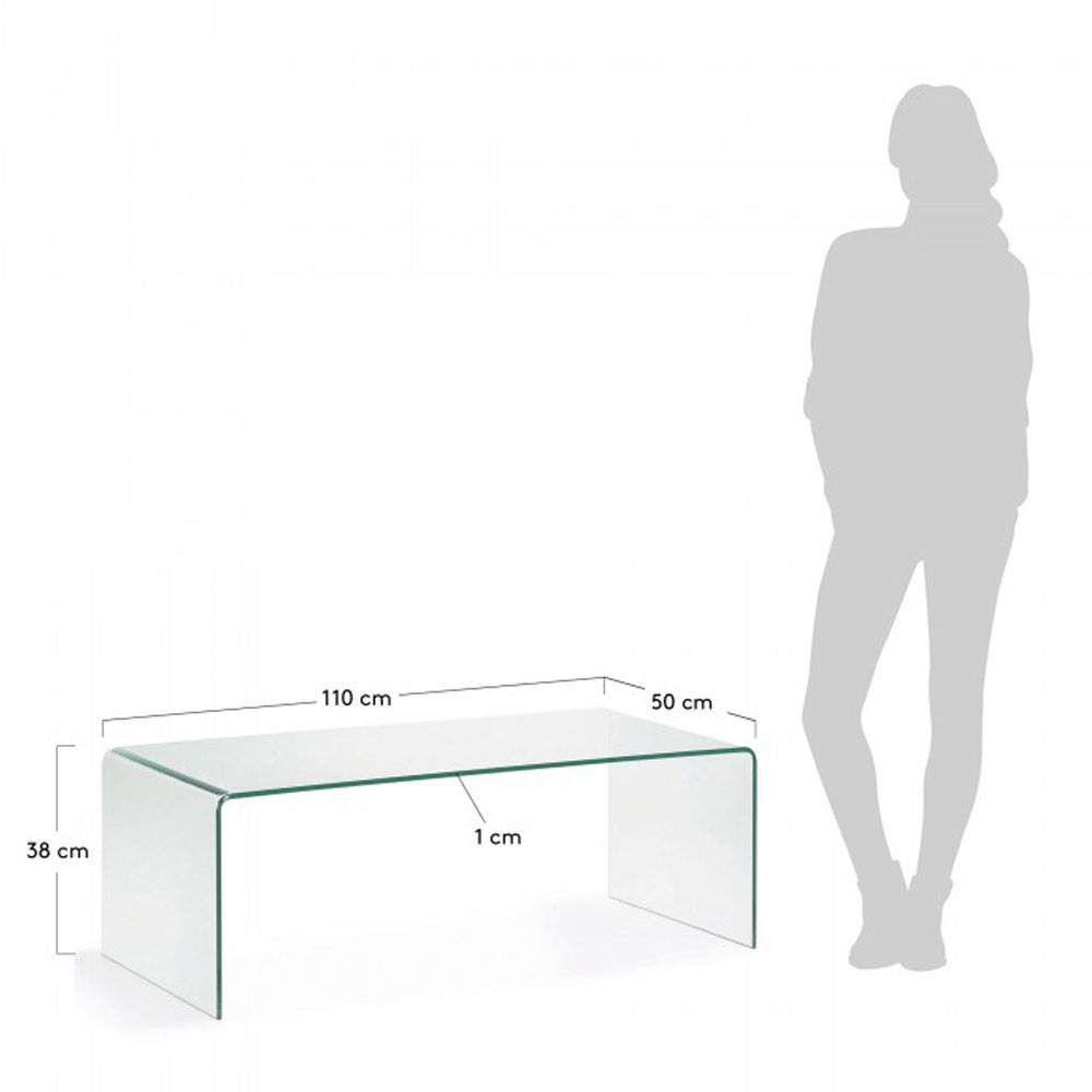 Table basse en verre trempé transparent Burano par