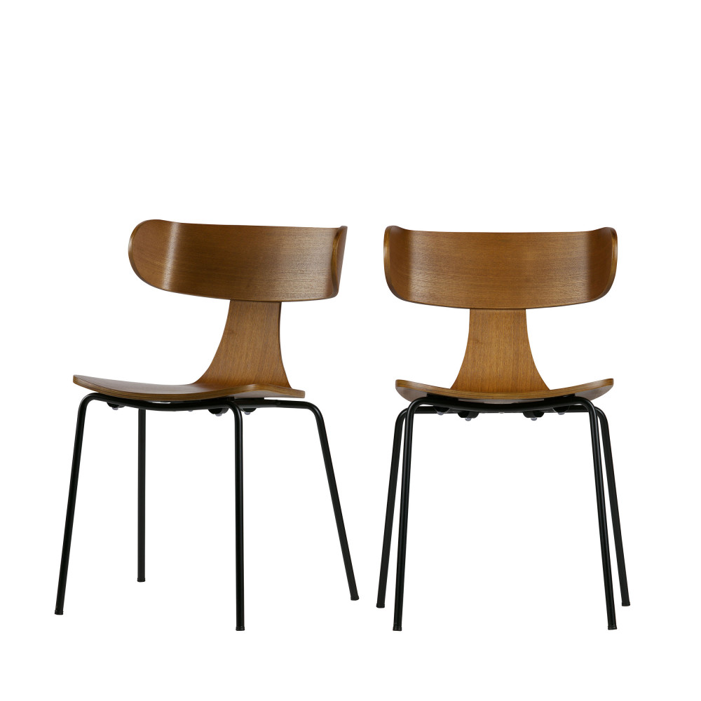 Form - Lot de 2 chaises design empilables - Couleur - Bois foncé