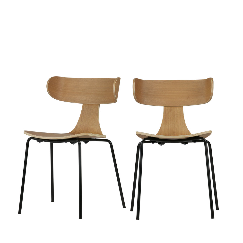 Form - Lot de 2 chaises design empilables - Couleur - Naturel