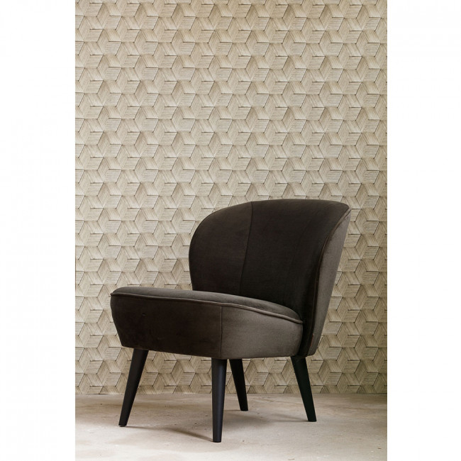 Fauteuil velours Sara