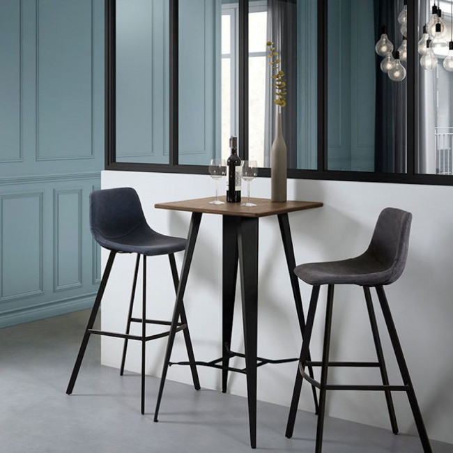 Table de bar acier et bois indoor/outdoor Tores