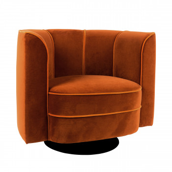 Fauteuil lounge effet velours Flower Dutchbone