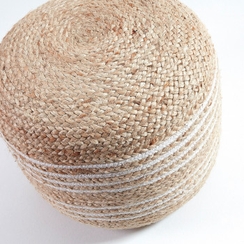 Pouf rond en jute Samy
