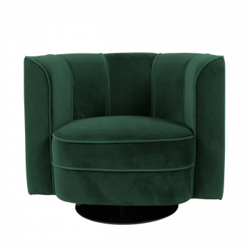 Fauteuil lounge effet velours Flower Dutchbone vert