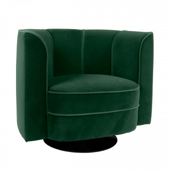 Fauteuil lounge effet velours Flower Dutchbone vert