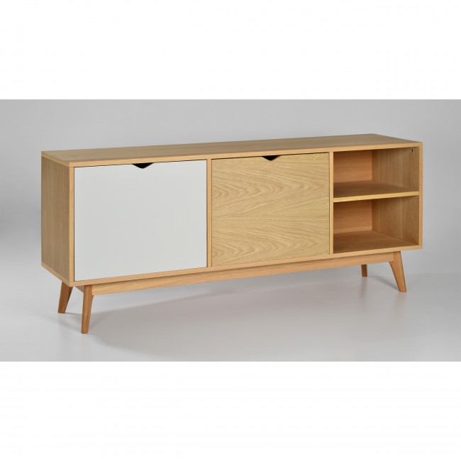 Meuble TV design 2 portes chêne Ström