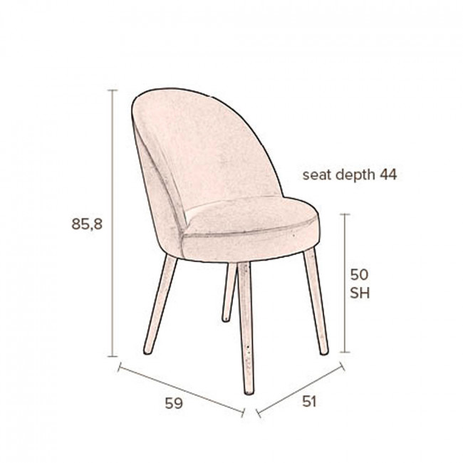 Lot de 2 chaises en velours Barbara Dutchbone