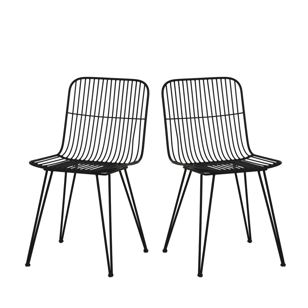 Ombra - Lot de 2 chaises design en métal - Couleur - Noir