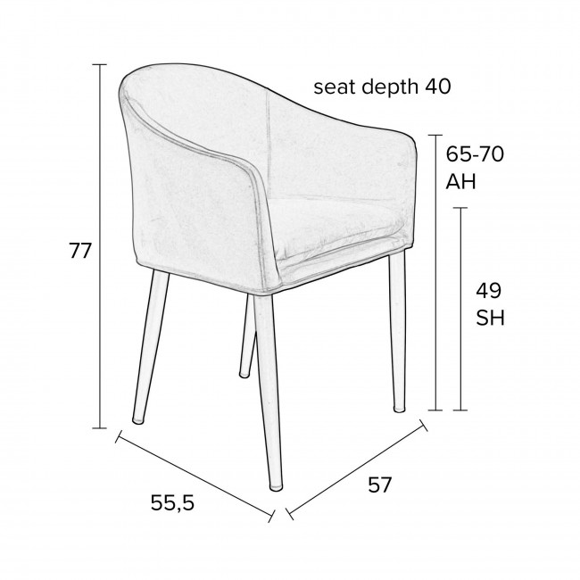 Fauteuil design en velours Catelyn