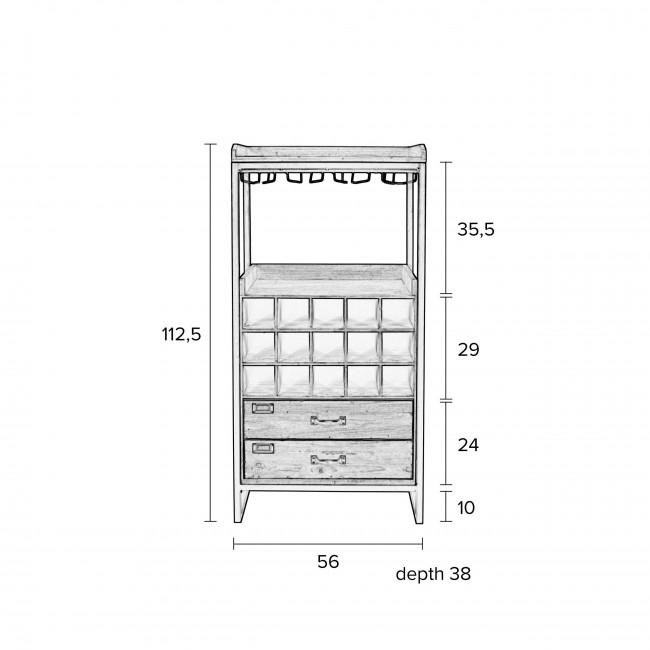 Armoire bar à vin vintage Edgar