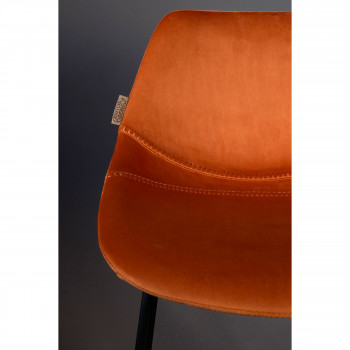 Lot de 2 tabourets de bar en velours 80cm Franky Dutchbone